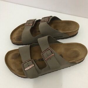 Birkenstock Men's Sandals in Taupe with Brown Sole